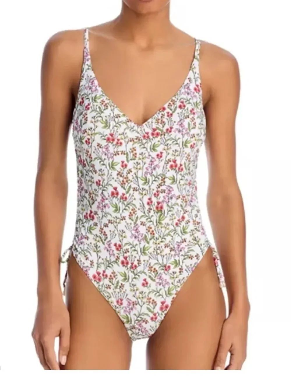 AQUA
Drawstring One Piece Swimsuit